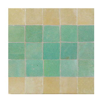 Mosaic House Moroccan tile Rceef 12-11 Light Green Beige  zellige, mosaic, zellij, field, pattern, glaze, simple, classic, grid, squares 